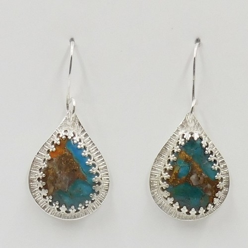 Click to view detail for DKC-1193 Earrings Teardrop TQ Matrix $110